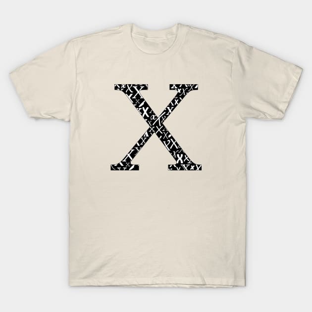 X Filled - Typography T-Shirt by gillianembers